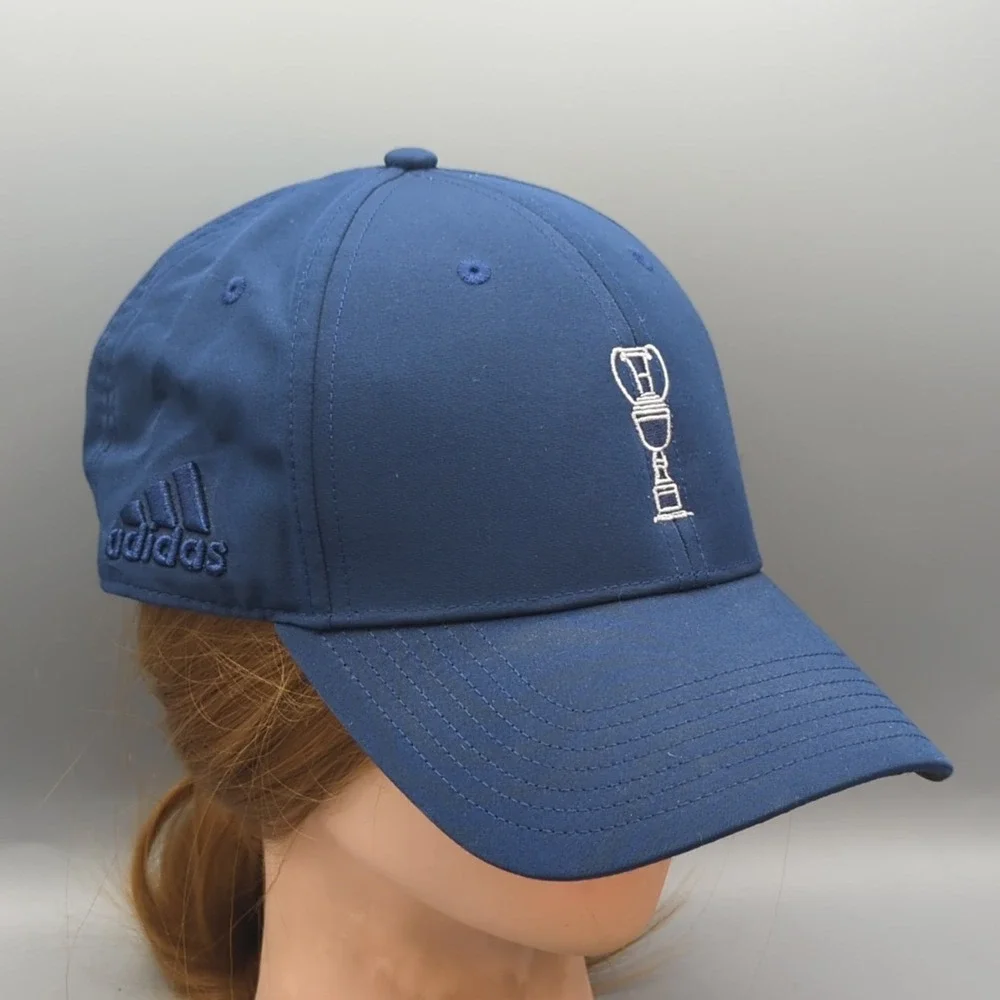 Adidas Golf Performance 6 Panel Hat Trophy Cup Logo Navy Blue Snapback OSFM Cap